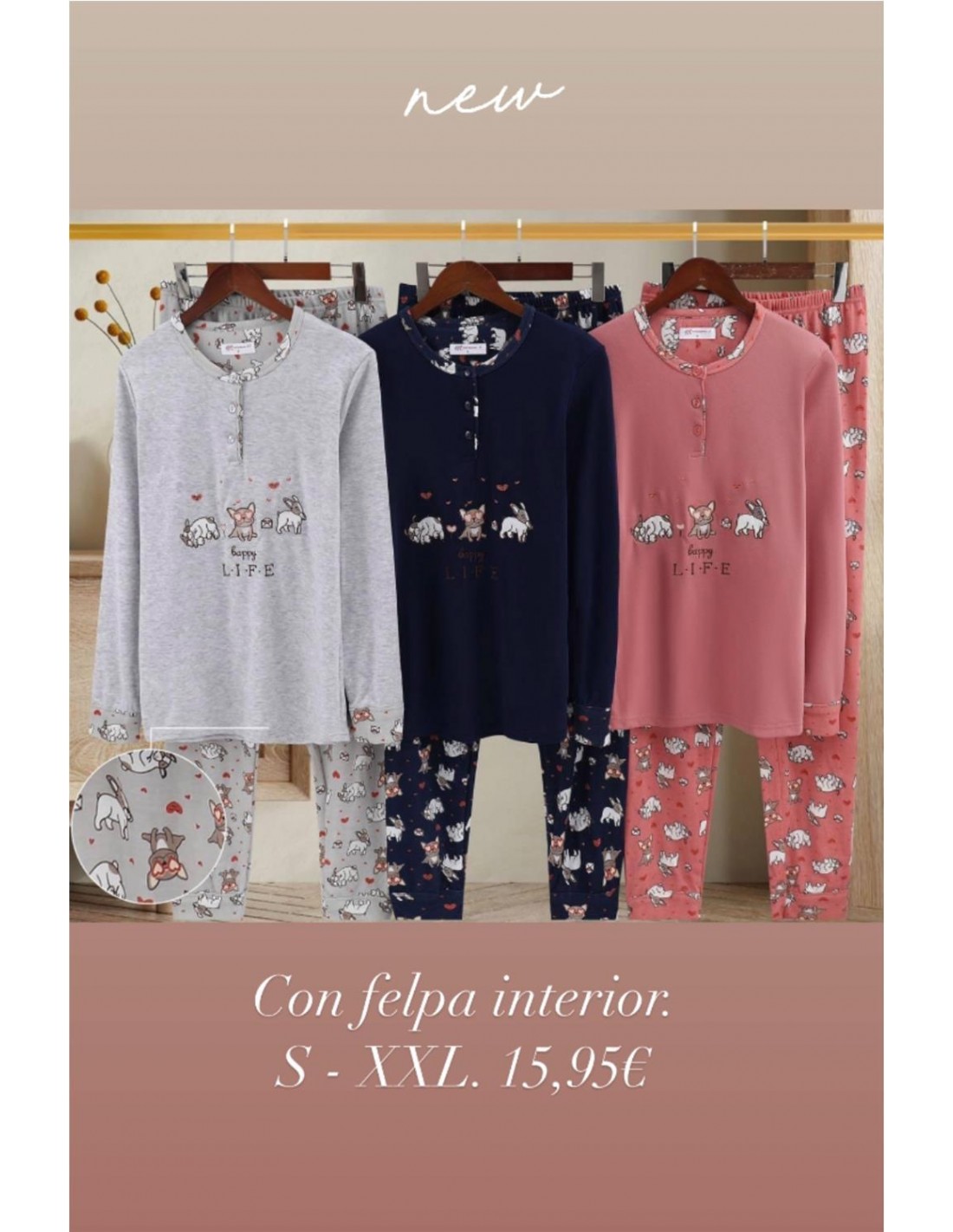 PIJAMA FELPA BULLDOG