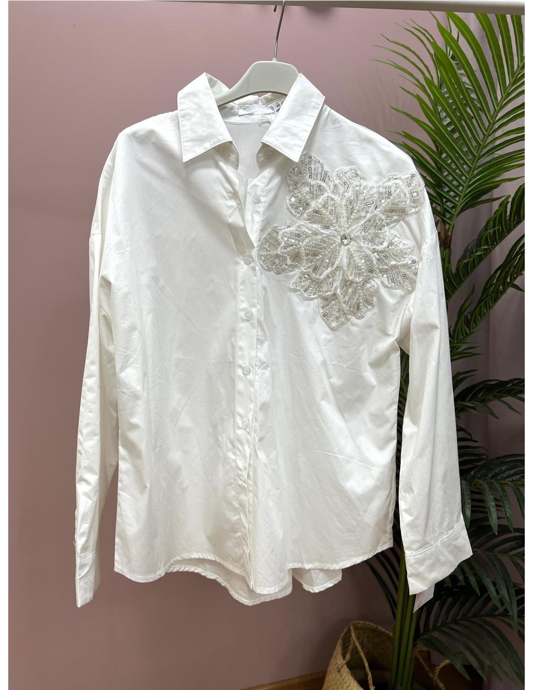 CAMISA FLOR LENTEJUELAS